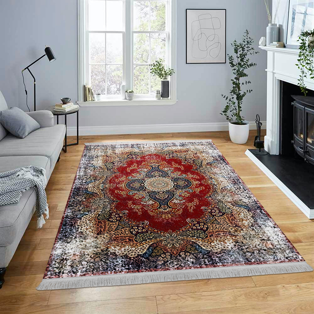 فرش مخمل نادی طرح سنتی کد O114