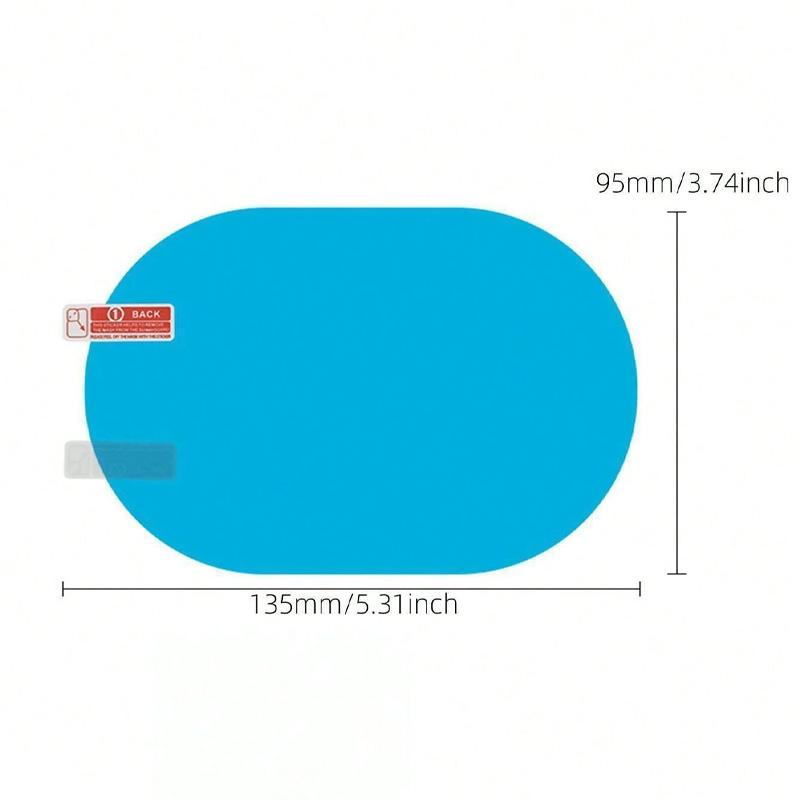 برچسب نانو آب گریز آینه بغل خودرو مدل بیضی بسته 2 عددی